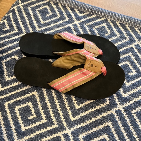 ELIZA B. Flip flops thongs sandals Pink and Taupe Size 11 - Picture 4 of 4